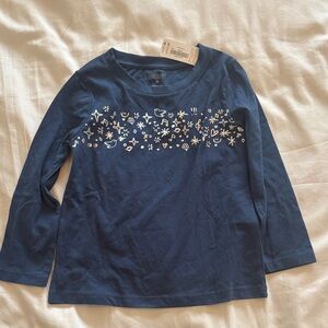 Gymboree Blue Long Sleeve Tee with Fun Symbols